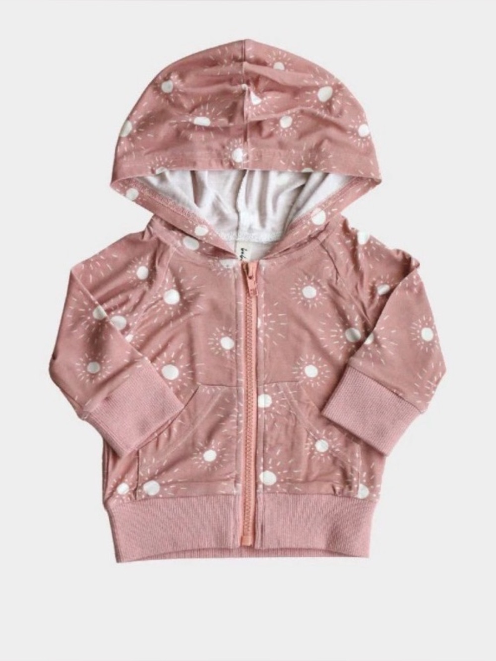 BABYSPROUTS Girls Bamboo Hooded Jacket in Rose Sunburt- 18-24M